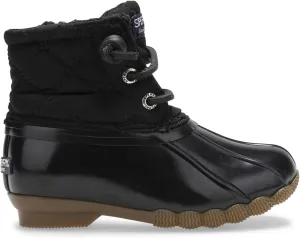 Sperry Saltwater Boot, Black, 8 US Unisex Little Kid