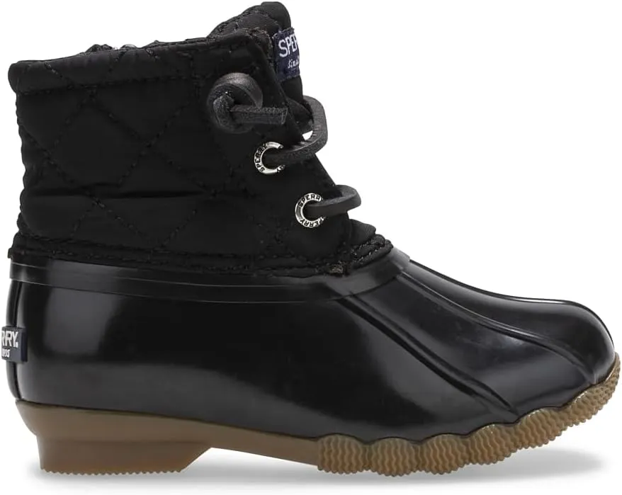 Sperry Saltwater Boot, Black, 8 US Unisex Little Kid