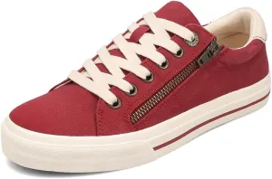 Taos Z Soul Women’s Sneaker - Stylish Platform Sneaker with Removable Footbed, Arch Support, Premium Cushioning, Lace-Up Adjustability, and Easy Access Zipper