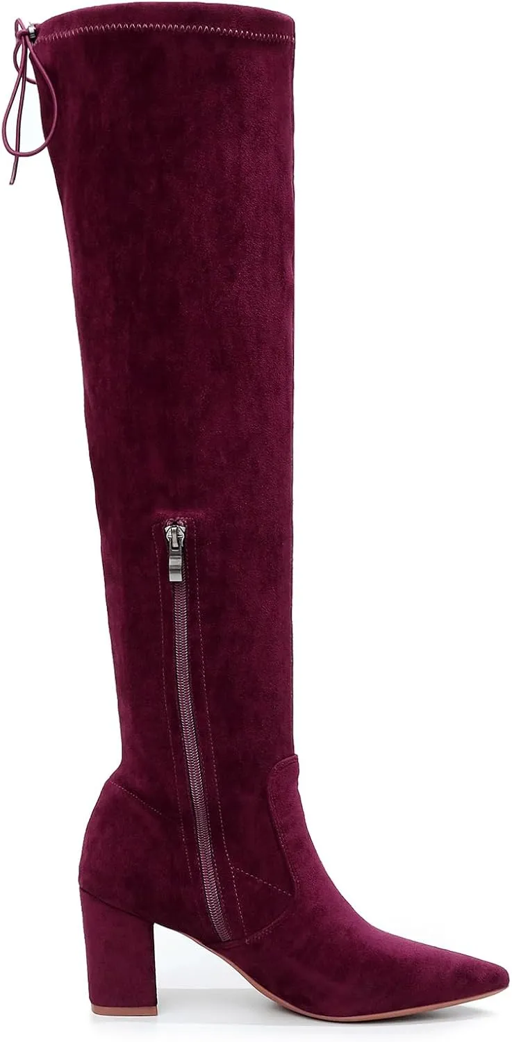 VenusCelia Women's Charlotte OverKnee Stretchy Boot