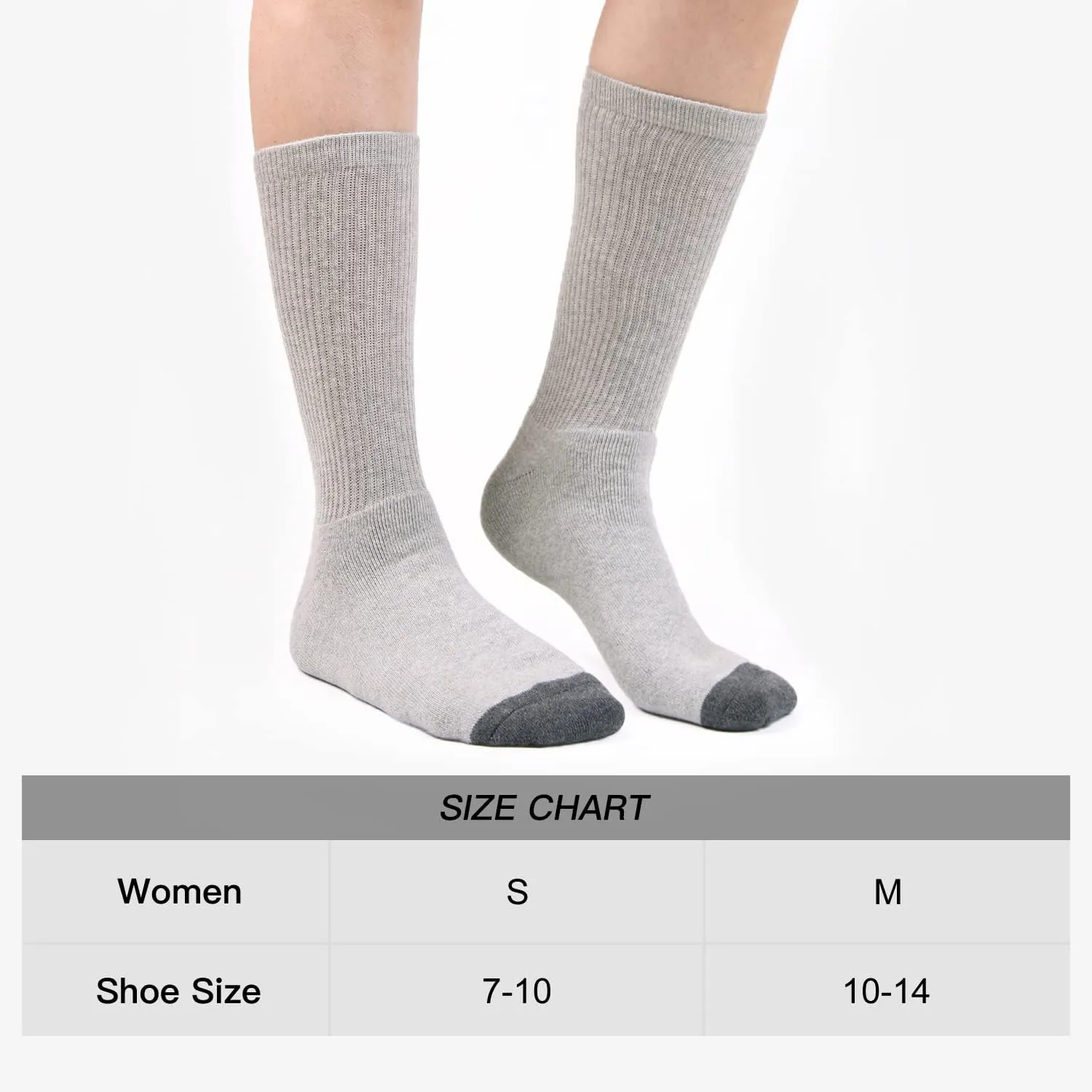 WANDER Women's Athletic Crew Socks 8 Pairs Cushion Running Socks for Women Sport Wicking Cotton Socks 7-10/10-14