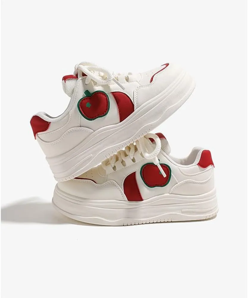 Women's Platform Casual Colorful Sneakers Retro Colorblock Stylish Cute Chunky Thick-Soled Walking Shoes