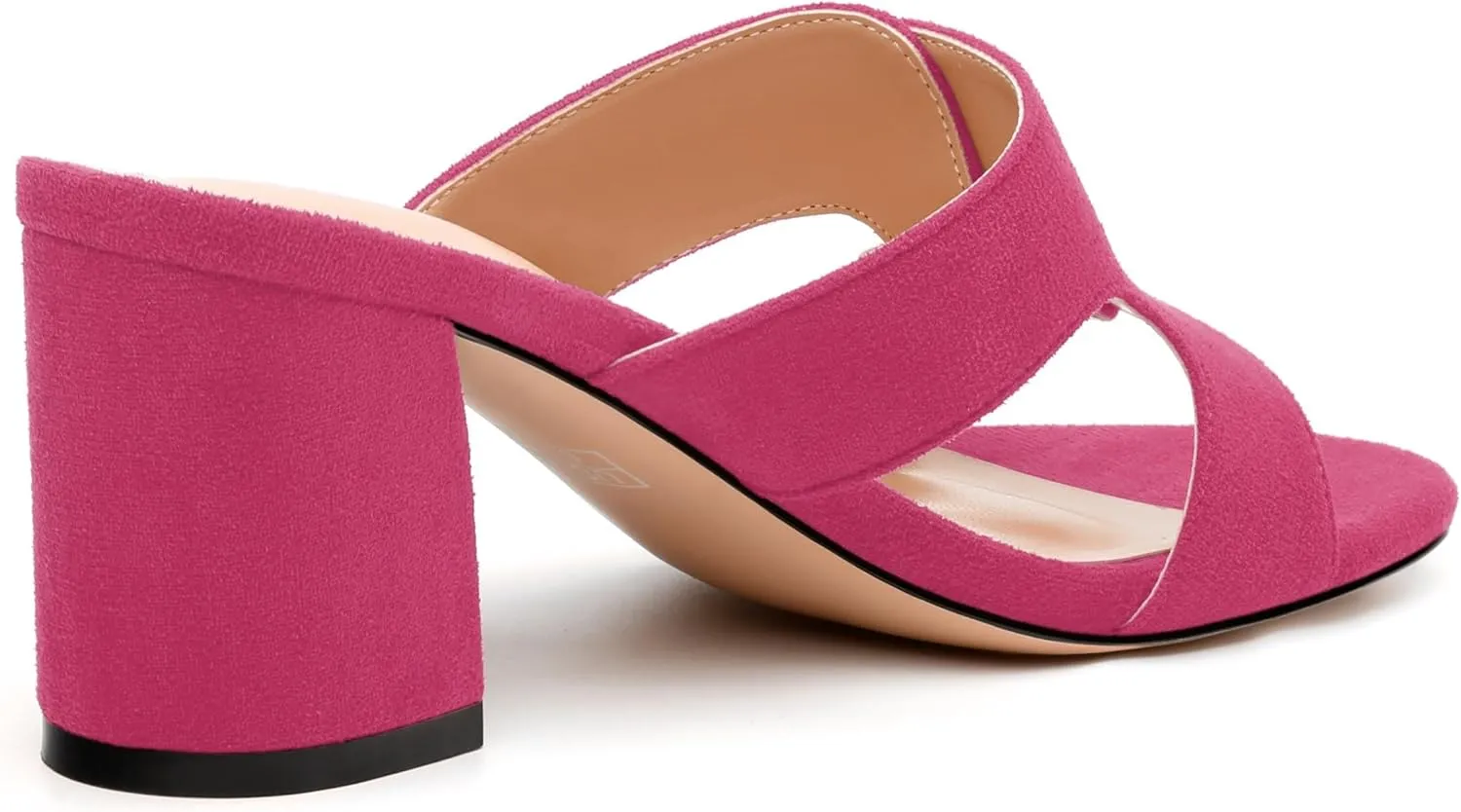 Women's Sandals, Round Toe Mid Chunky Heels, Fashion Buckle Heeled Sandal for Women 2.5 Inch