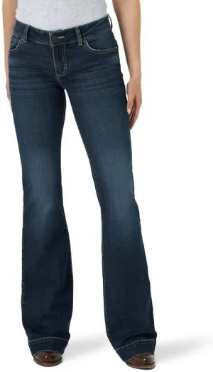 Wrangler Women's Retro Mae Mid Rise Stretch Boot Cut Jean, WIDE-LEG TROUSER