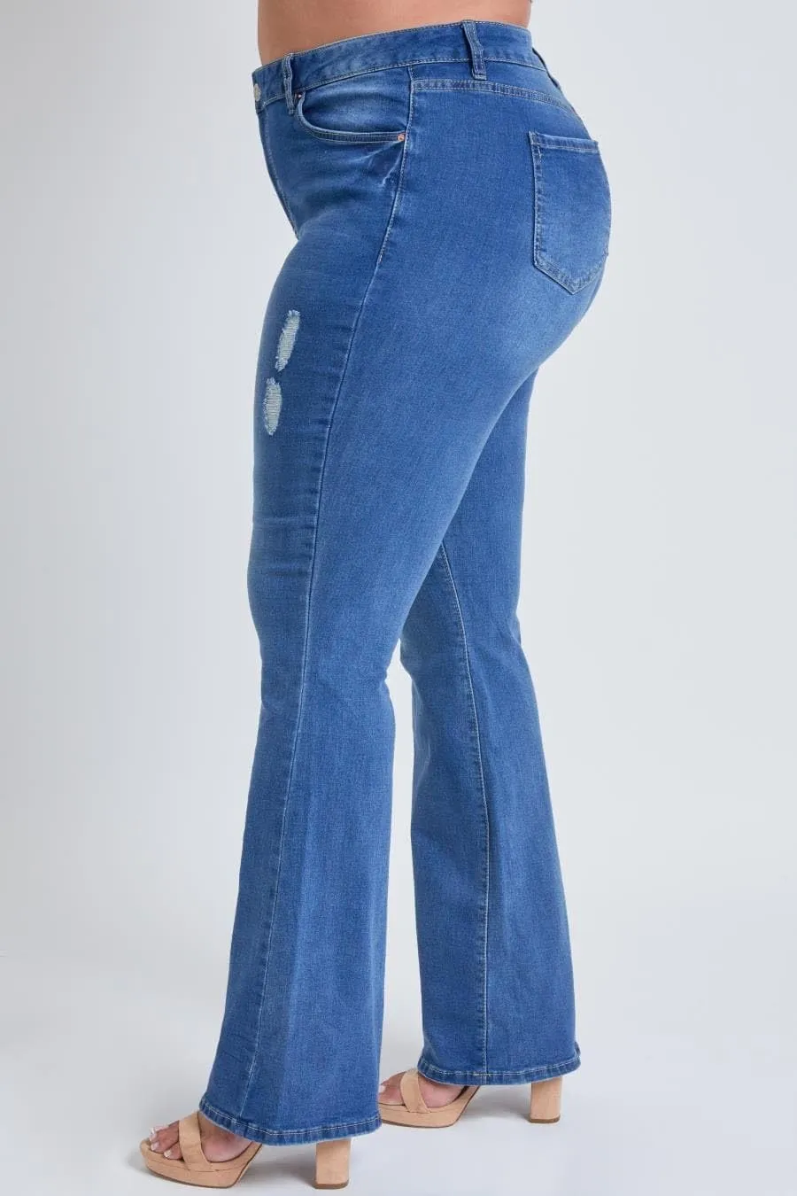 YMI Women's Junior Plus Size Basic Flare Jean