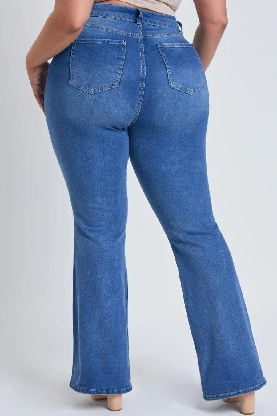 YMI Women's Junior Plus Size Basic Flare Jean