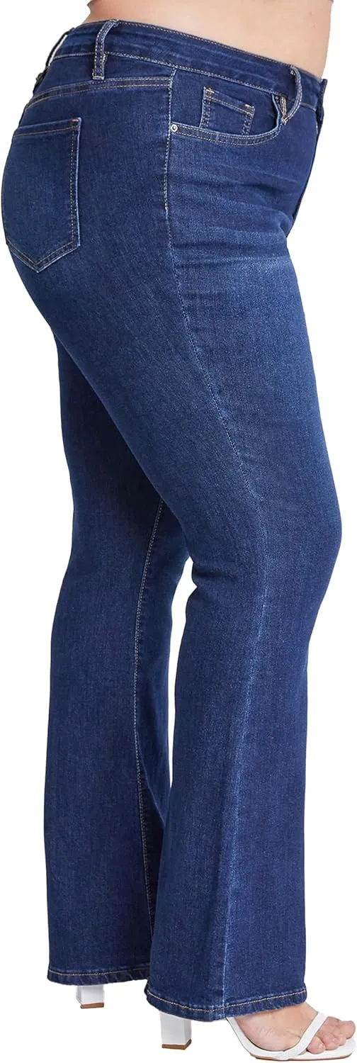 YMI Women's Junior Plus Size Basic Flare Jean