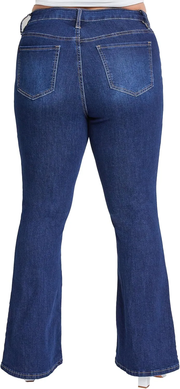 YMI Women's Junior Plus Size Basic Flare Jean